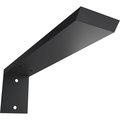 Ekena Millwork Hidden Support Steel Heavy Duty Bracket w/ Back Plate, Powder Coated Black 2 1/2"W x 12"D x 4"H BKTM02X12X04HBPBL